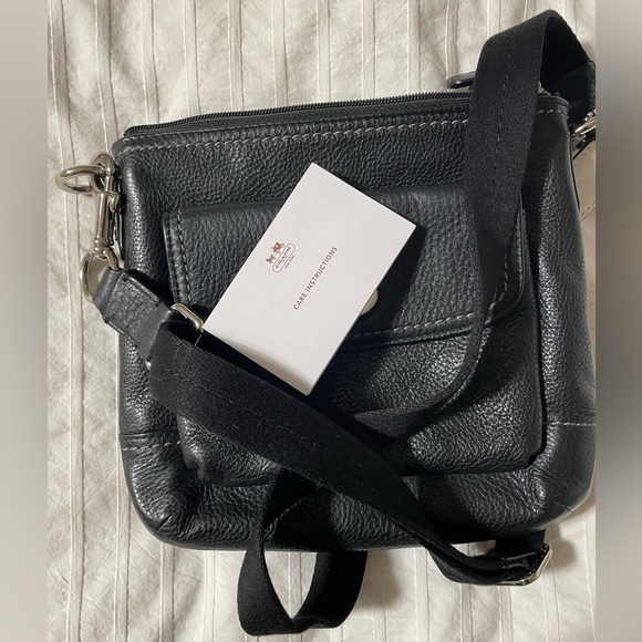 Coach 49170 Park Pebbled Leather Swingpack Crossbody Shoulder Bag Black - Picture 2 of 4